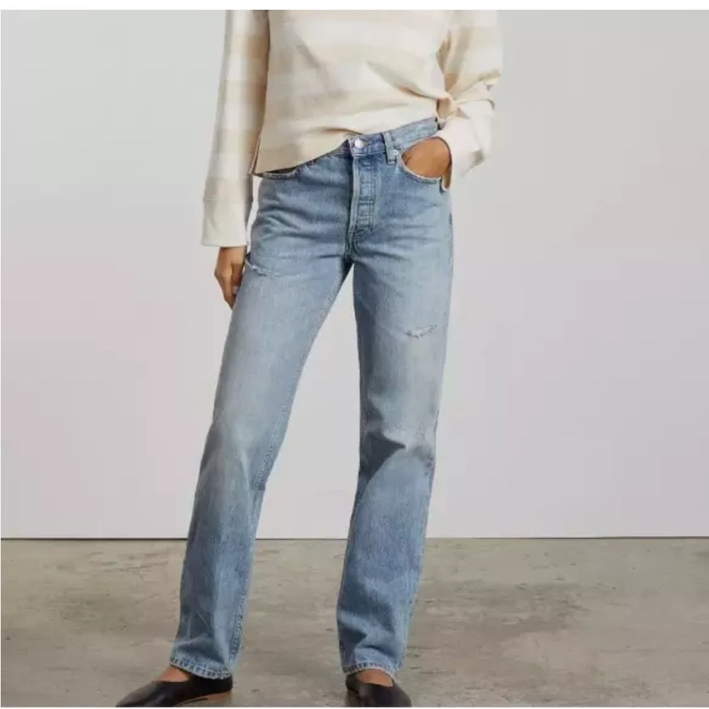 EVERLANE The Everybody Jean Sz E7 Short 30" inseam (Meas. 34" waist) Distressed